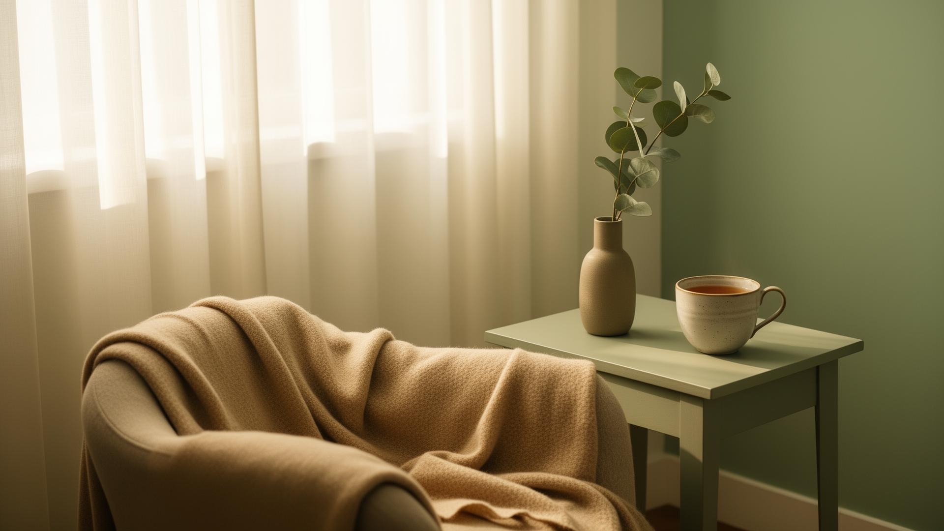 Warm, inviting therapy space with soft natural light